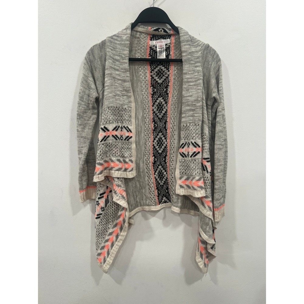 Xhilaration Cardigan Sweater Girls Large Bohemian Open Front Waterfall Sweater